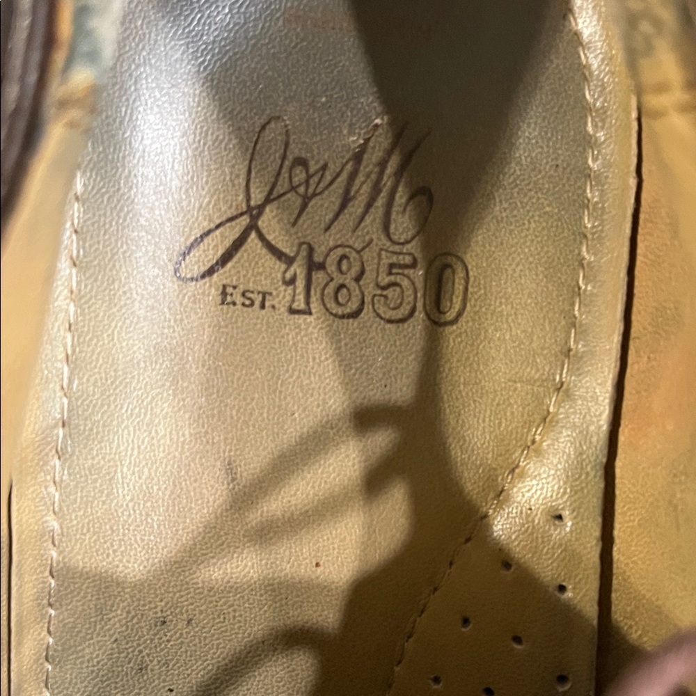 J&M 1850 Men's Brown Leather two toned Dress Shoes - Picture 3 of 5